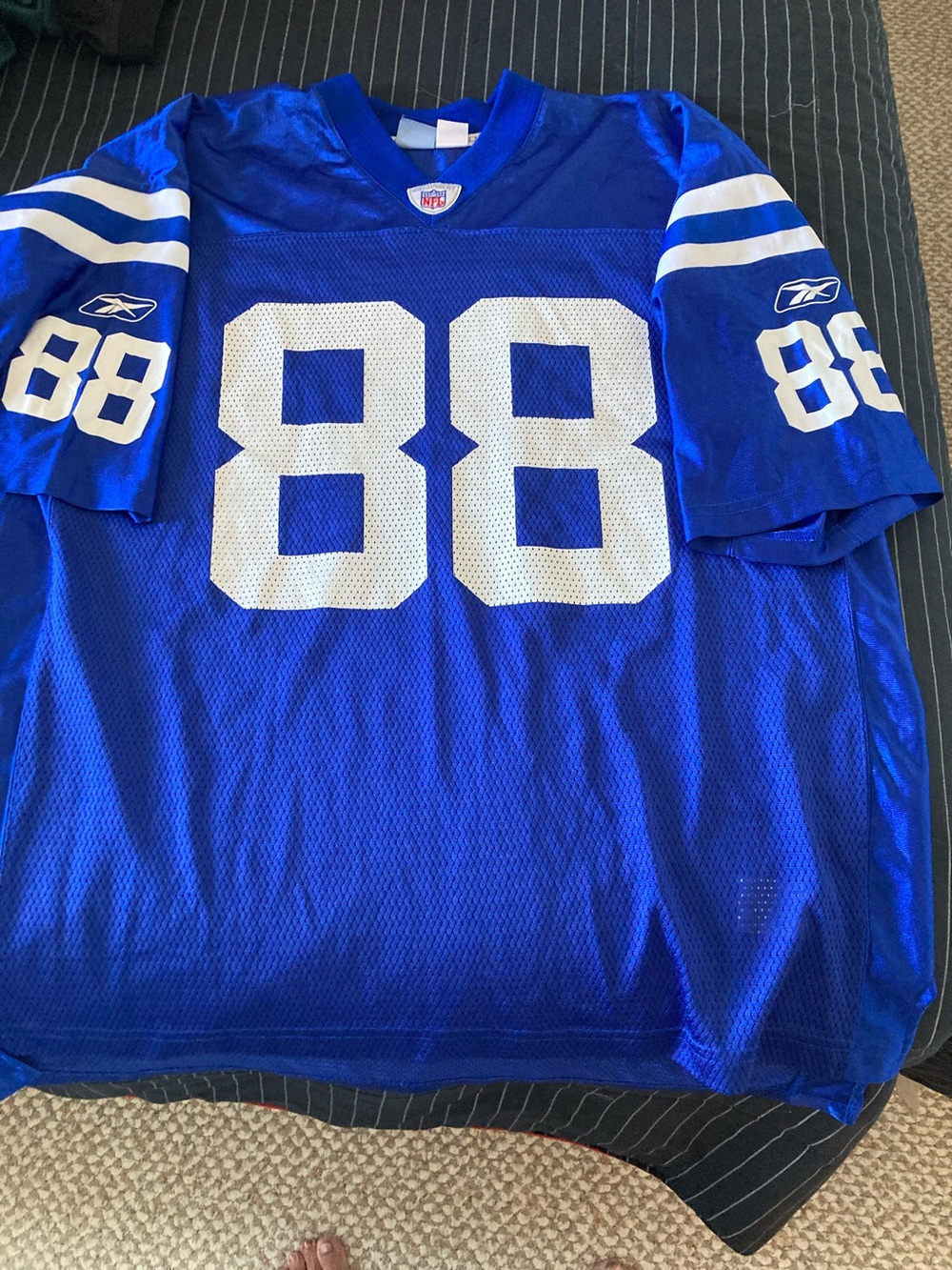 Reebok Men's Royal Blue Mesh #88 Football Jersey with White Accents